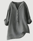Carina | Refined V-Neck Button-Down Shirt