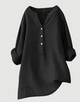 Carina | Refined V-Neck Button-Down Shirt