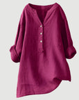 Carina | Refined V-Neck Button-Down Shirt