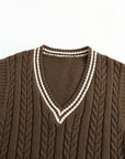 Gideon | Cable-Knit V-Neck Sweater Vest