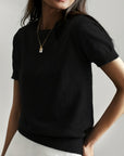 Harriet | Fine-Knit Short Sleeve Sweater