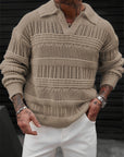 Oscar | Textured Collared Knit Sweater