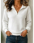 Annette | Textured Quarter-Zip Pullover
