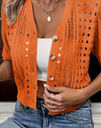 Delphine | Open-Knit Short-Sleeve Cardigan
