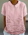 Holly | Elegant Floral Embroidered Shirt