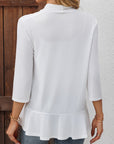 Juniper | Open-Front Ruffle-Hem Cardigan
