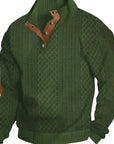 Ronan | Stand Collar Button Henley Sweater