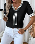 Daphne | V-Neck Short-Sleeve Pullover