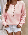 Cecilia | Ribbed Henley Sweater