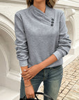 Nadine | Asymmetrical Button-Neck Sweater
