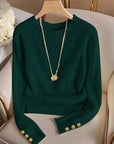 Gretchen | Ribbed Button-Cuff Sweater