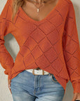 Camryn | Openwork V-Neck Sweater