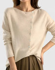Lorna | Asymmetric Button Cardigan