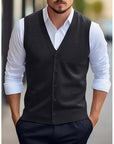 Leonard | Buttoned V-Neck Sweater Vest