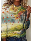 Penelope | Botanical Print Long-Sleeve Top