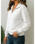 Annette | Textured Quarter-Zip Pullover