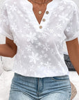 Whitney | Floral Embroidered V-Neck Blouse
