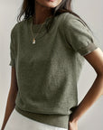 Harriet | Fine-Knit Short Sleeve Sweater