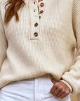 Cecilia | Ribbed Henley Sweater