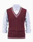 Gideon | Cable-Knit V-Neck Sweater Vest