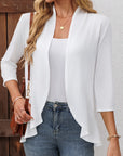 Juniper | Open-Front Ruffle-Hem Cardigan