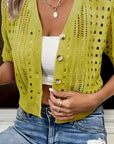Delphine | Open-Knit Short-Sleeve Cardigan