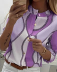 Ingrid | Chain-Print Collared Shirt
