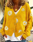 Maribel | Floral Embroidered Button-Front Cardigan