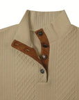 Ronan | Stand Collar Button Henley Sweater