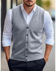 Leonard | Buttoned V-Neck Sweater Vest