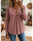 Katherine | Buttoned V-Neck Top