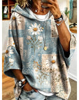 Roberta | Floral Hooded Pullover Hoodie