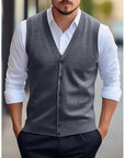 Leonard | Buttoned V-Neck Sweater Vest