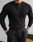 Theo | Ribbed Henley Sweater