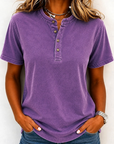 Nora | Relaxed Button-Neck Top