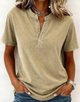 Nora | Relaxed Button-Neck Top