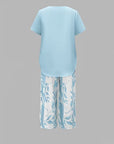 Summer | Casual Leaf Print Two Piece Set