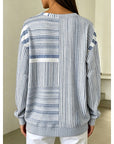 Adelaide | Striped Colorblock Crew Neck Sweatshirt