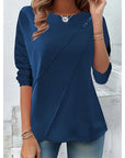 Miranda | Draped Button-Detail Top