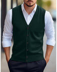 Leonard | Buttoned V-Neck Sweater Vest