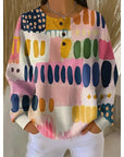 Melody | Button-Neck Print Sweatshirt