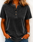 Nora | Relaxed Button-Neck Top
