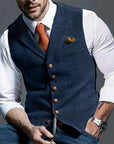 Theron | Herringbone Tailored Waistcoat