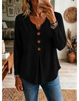 Katherine | Buttoned V-Neck Top