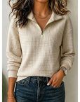 Annette | Textured Quarter-Zip Pullover