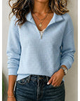 Annette | Textured Quarter-Zip Pullover