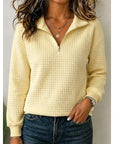 Annette | Textured Quarter-Zip Pullover