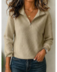 Annette | Textured Quarter-Zip Pullover