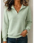 Annette | Textured Quarter-Zip Pullover