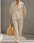 Vienna | Elegant Wide Leg and Collar 2 Piece Set
